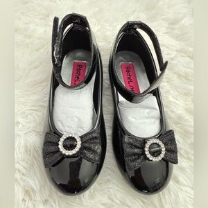 Adorable Rachel Shoes Eliana black patent dress shoes for little girls, size 11M